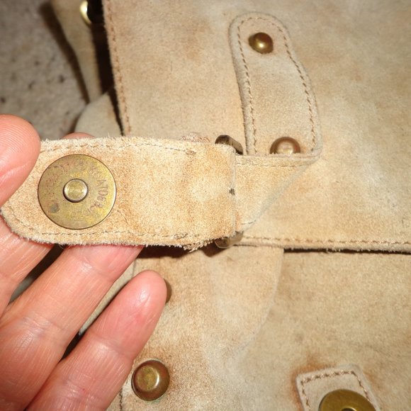 Free People Mojave Messenger Bag Leather Distressed Tan Adj Strap - Picture 3 of 14